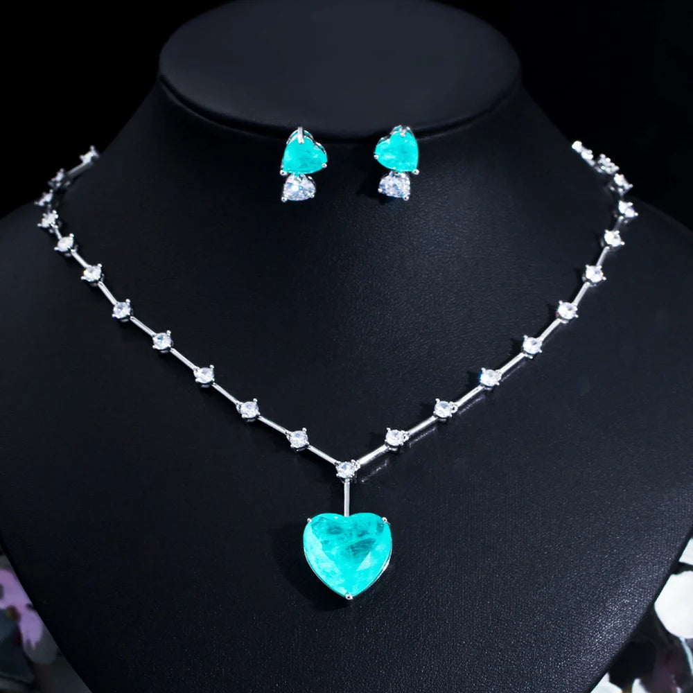 Paraíba Heart Jewelry Set