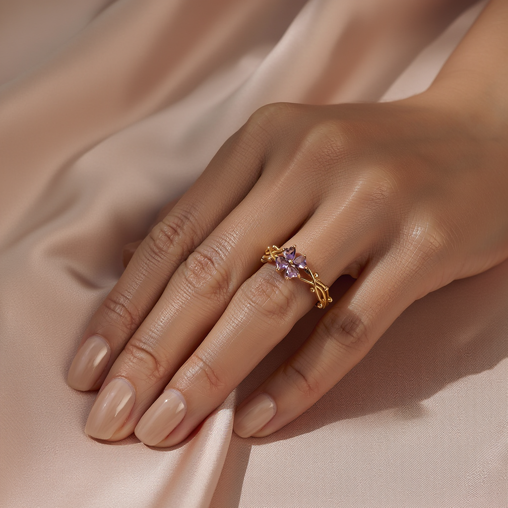 Violet Flower Ring