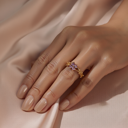 Violet Flower Ring