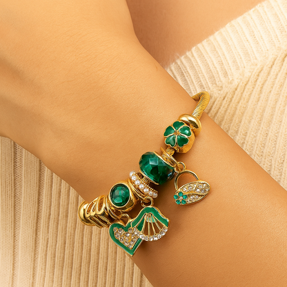 Emerald Charm Luxe Bracelet