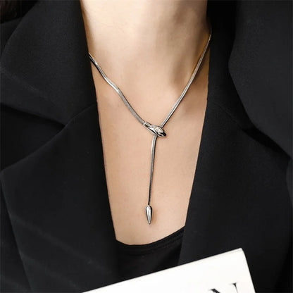 Ganemly Crystal Drop Snake Chain Necklace