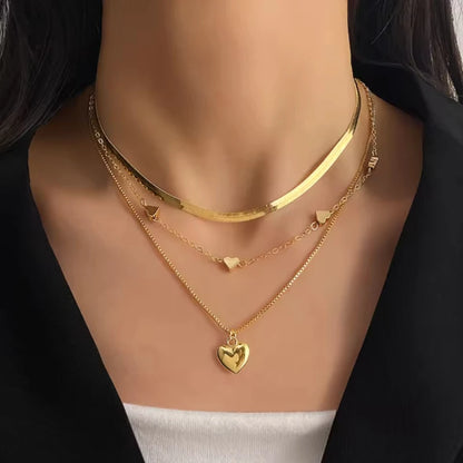 Golden Hearts Layered Necklace