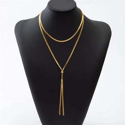 Luxe Snake Chain Choker - Adjustable 18K Gold Stainless Steel Necklace