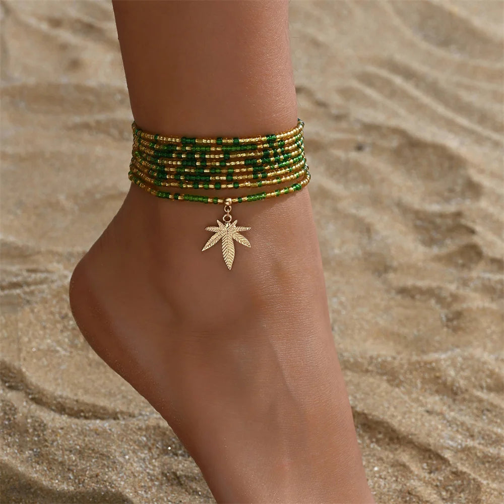 Golden Palm Anklet