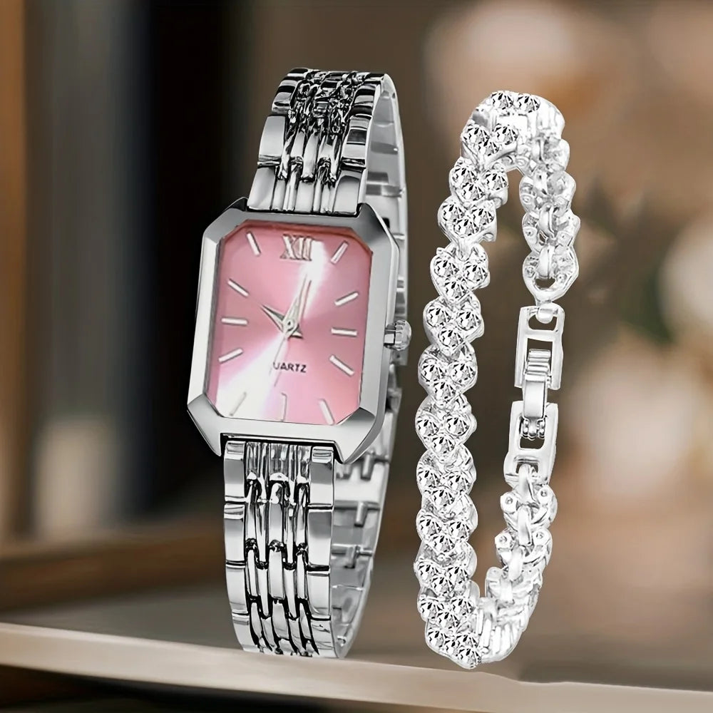 Luxe Roman Dial Watch & Bracelet Gift Set