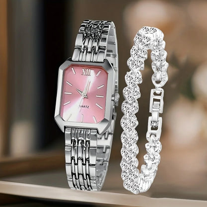 Luxe Roman Dial Watch & Bracelet Gift Set