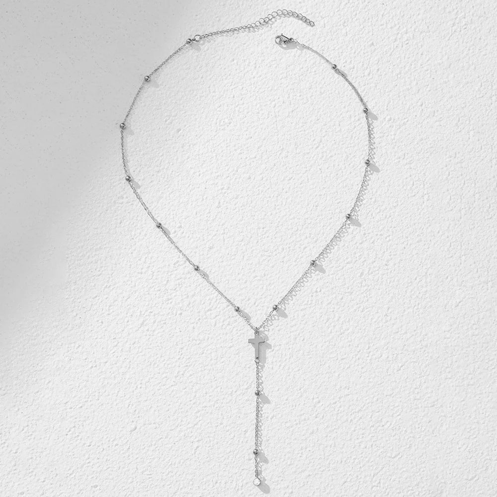 Sacred Drop Cross Necklace