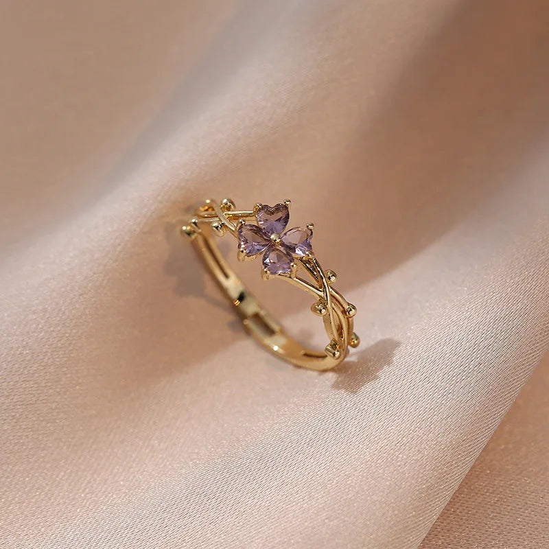 Violet Flower Ring
