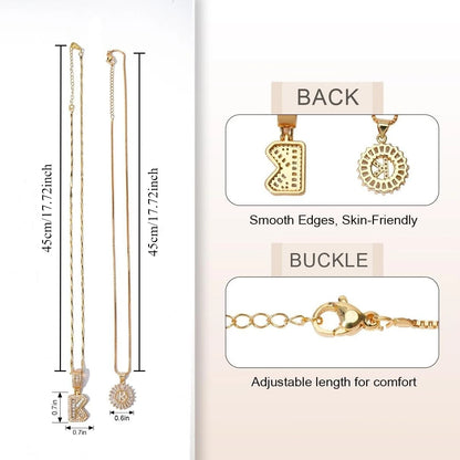 2PC Diamond Initial Necklace