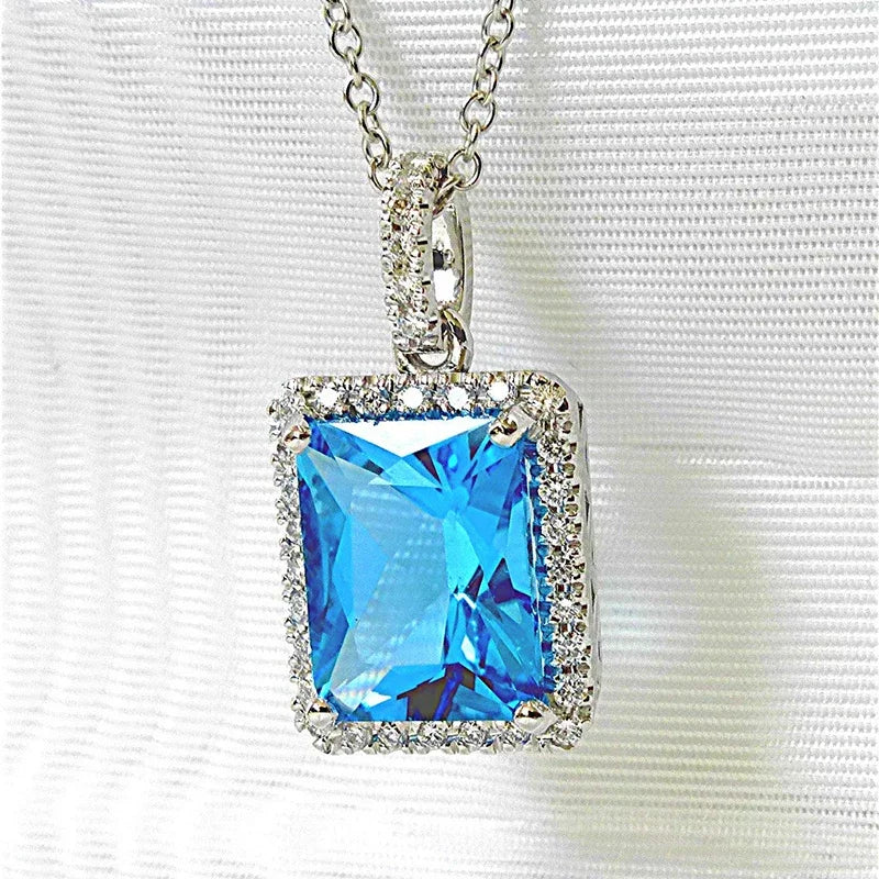 Emerald Halo Cushion Pendant Necklace