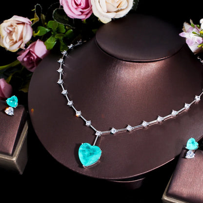 Paraíba Heart Jewelry Set
