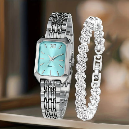 Luxe Roman Dial Watch & Bracelet Gift Set