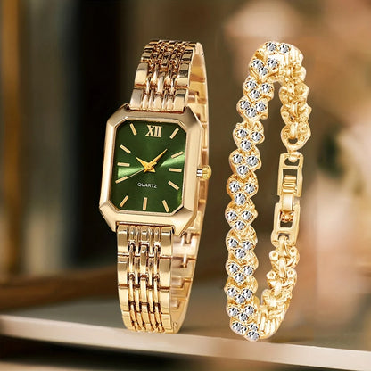 Luxe Roman Dial Watch & Bracelet Gift Set