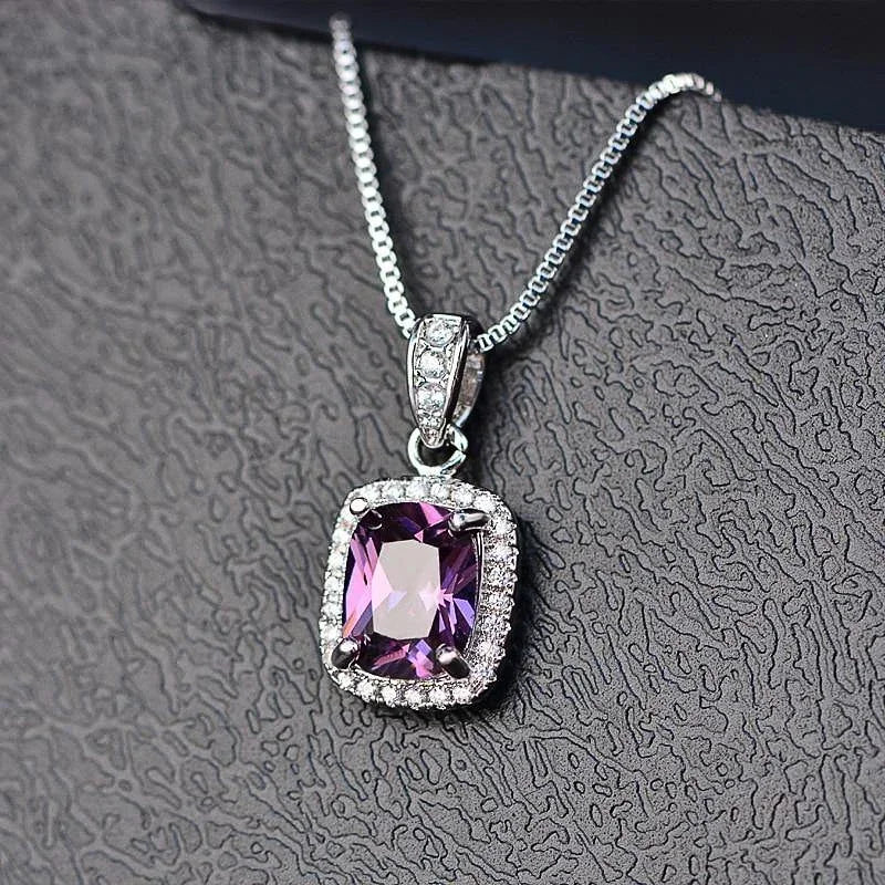 Emerald Halo Cushion Pendant Necklace
