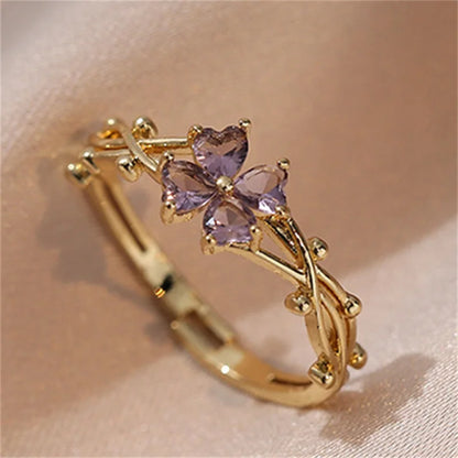 Violet Flower Ring