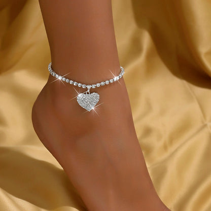 Crystal Heart Anklet