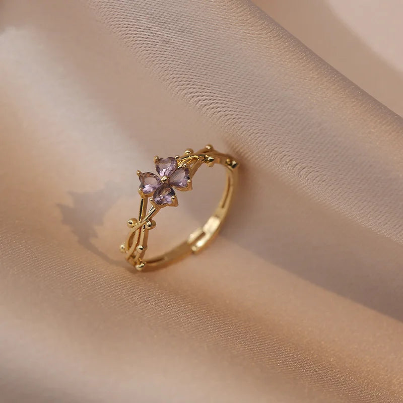 Violet Flower Ring