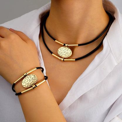 Vintage Layered Necklace & Free Matching Bracelet Set