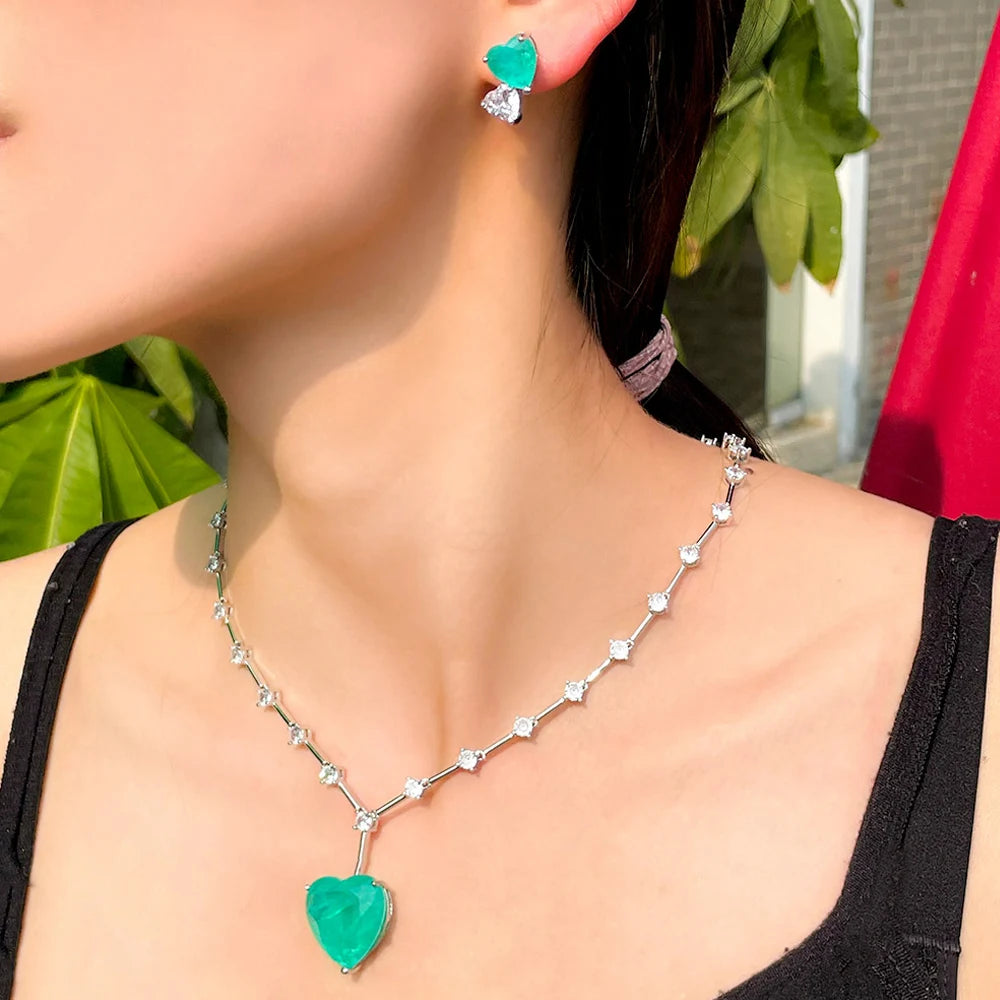 Paraíba Heart Jewelry Set