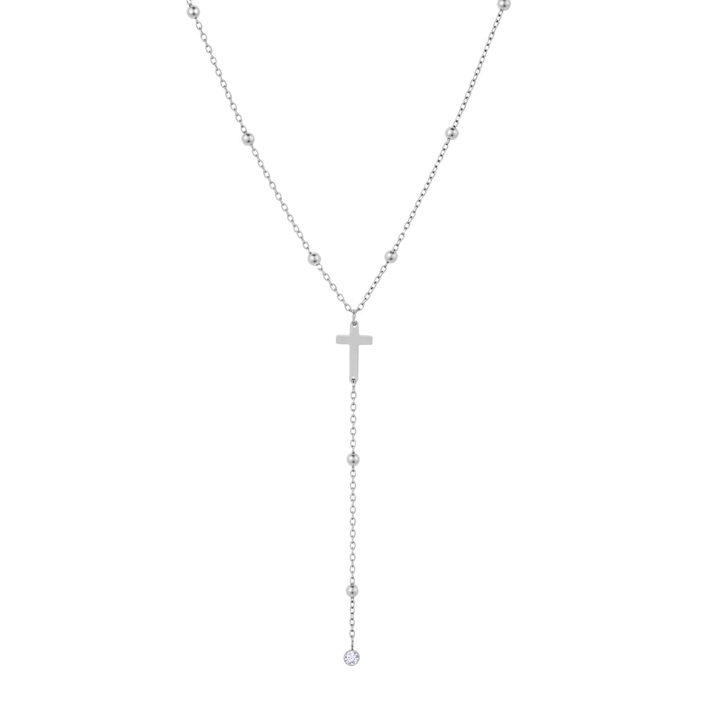 Sacred Drop Cross Necklace