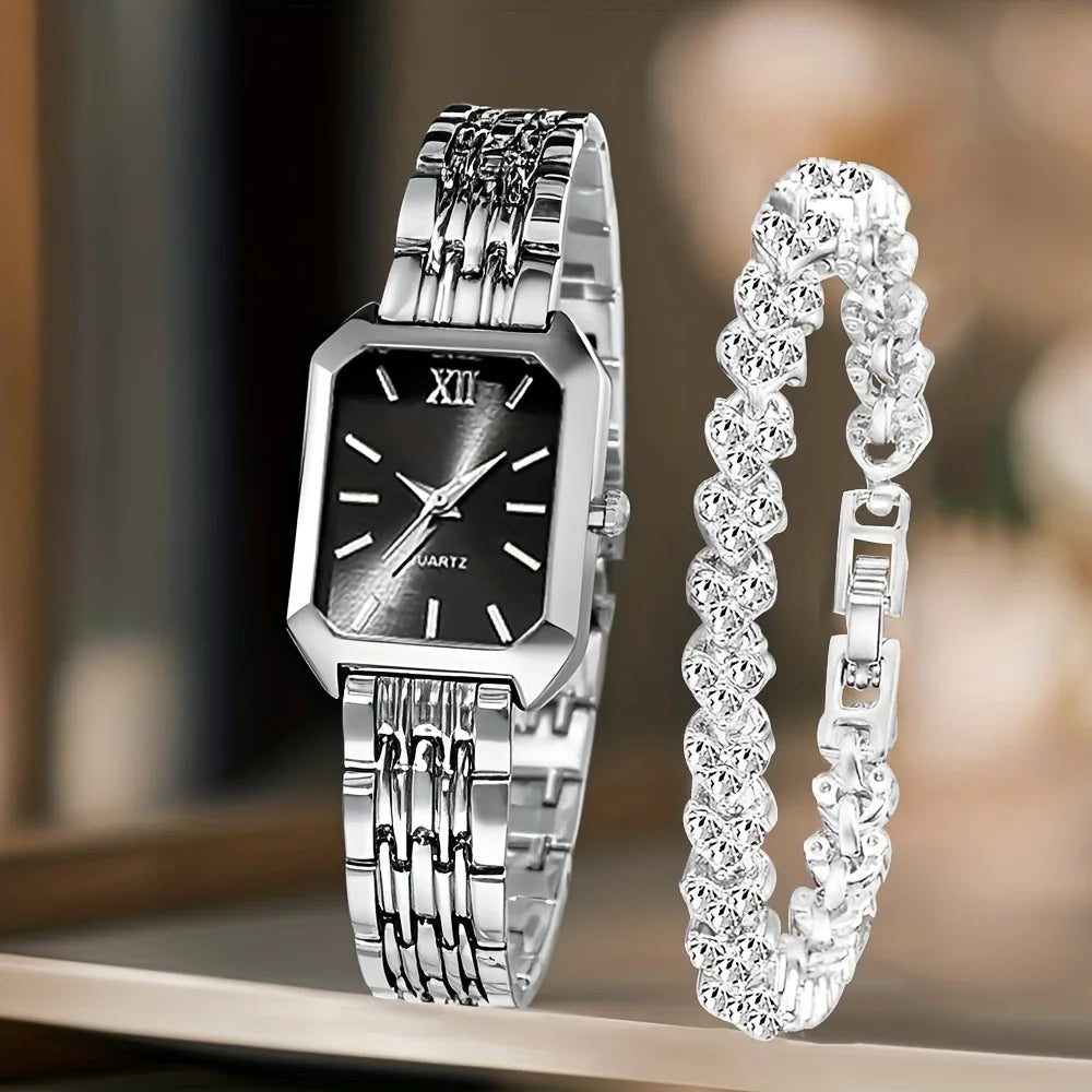 Luxe Roman Dial Watch & Bracelet Gift Set
