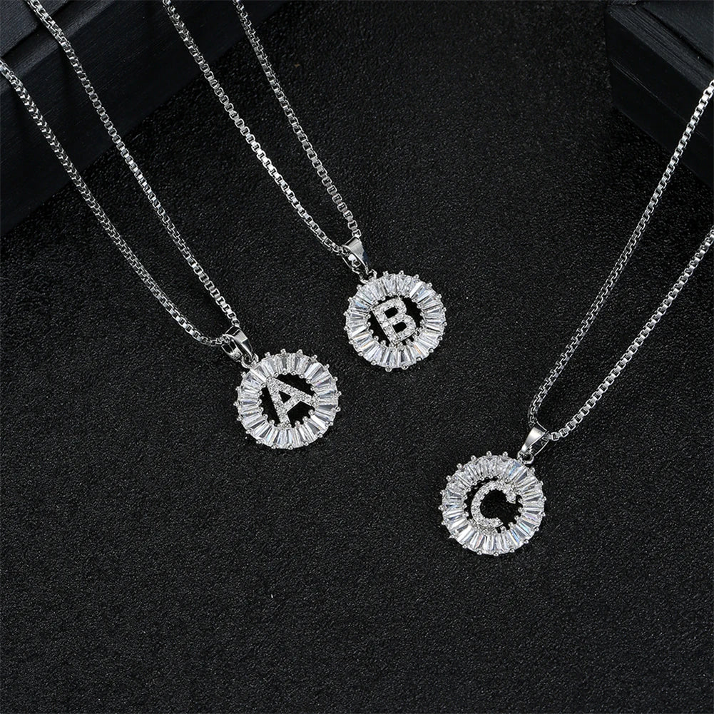2PC Diamond Initial Necklace