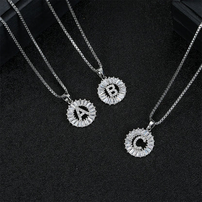 2PC Diamond Initial Necklace
