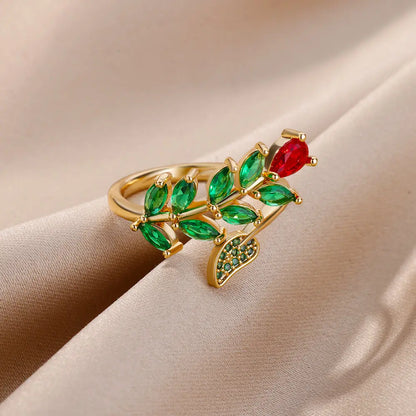 Emerald Blossom Ring