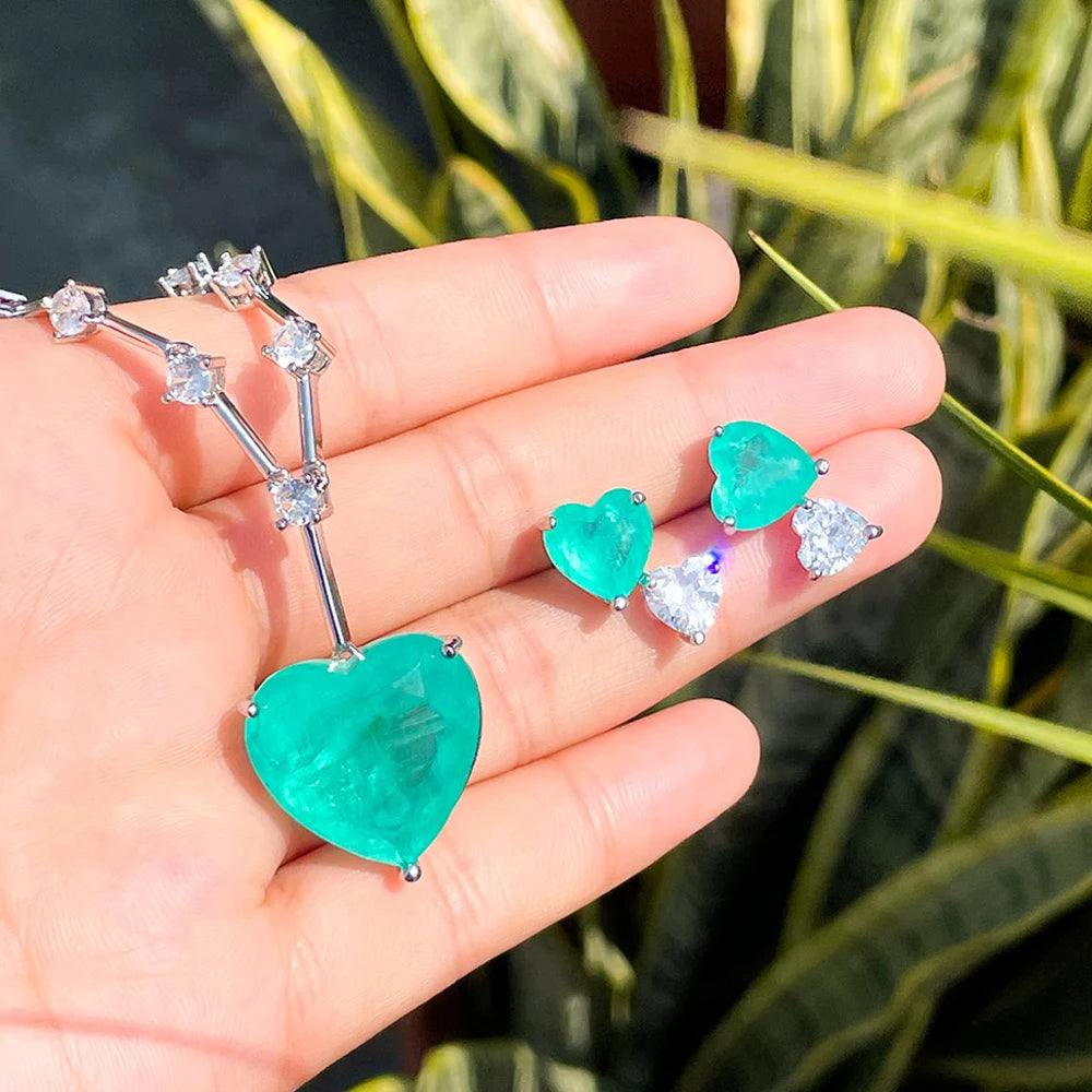 Paraíba Heart Jewelry Set