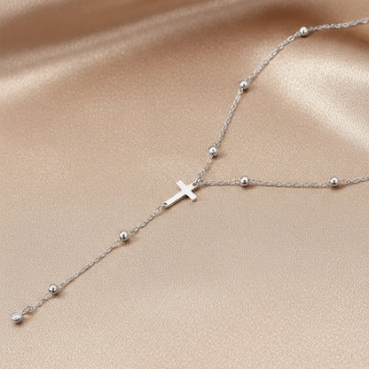 Sacred Drop Cross Necklace