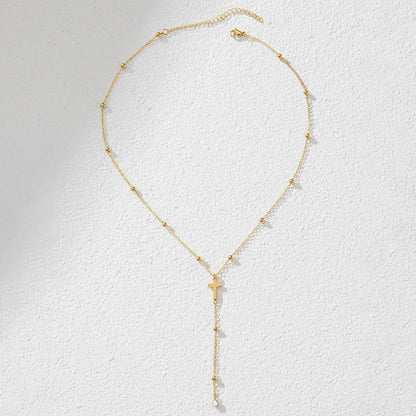 Sacred Drop Cross Necklace