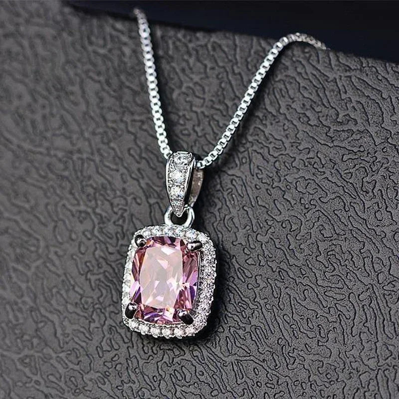Emerald Halo Cushion Pendant Necklace