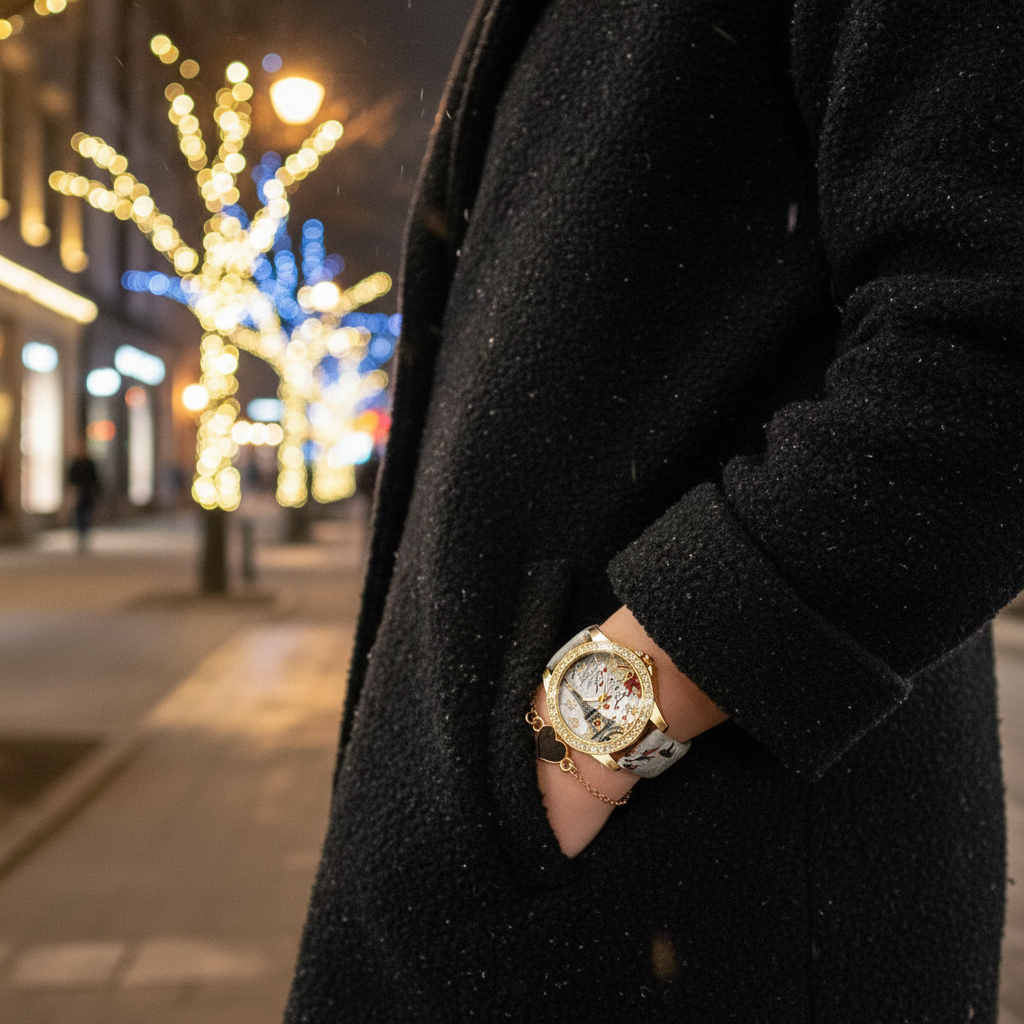 Caminhando à noite no frio
