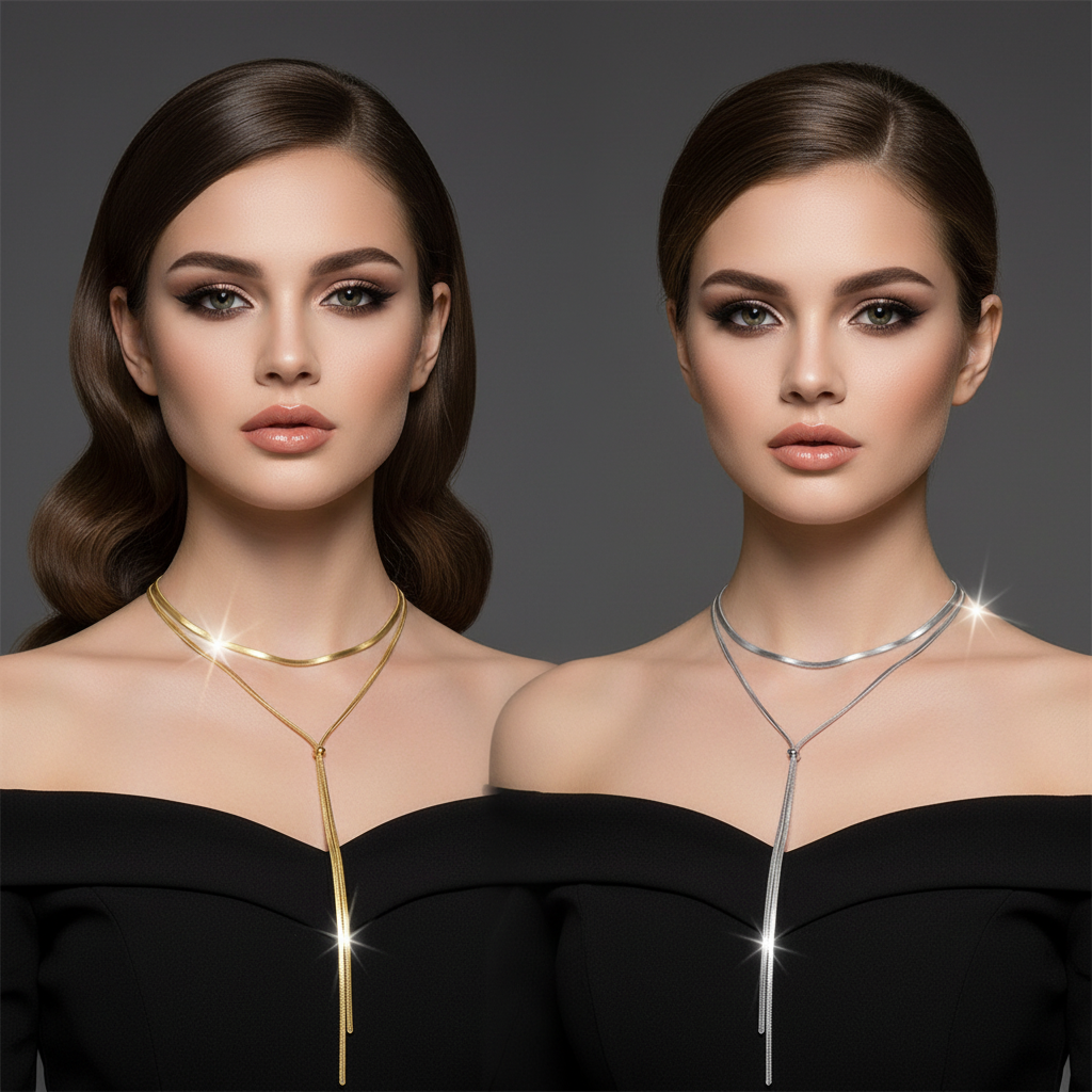 Luxe Snake Chain Choker - Glamorous Gold & Silver