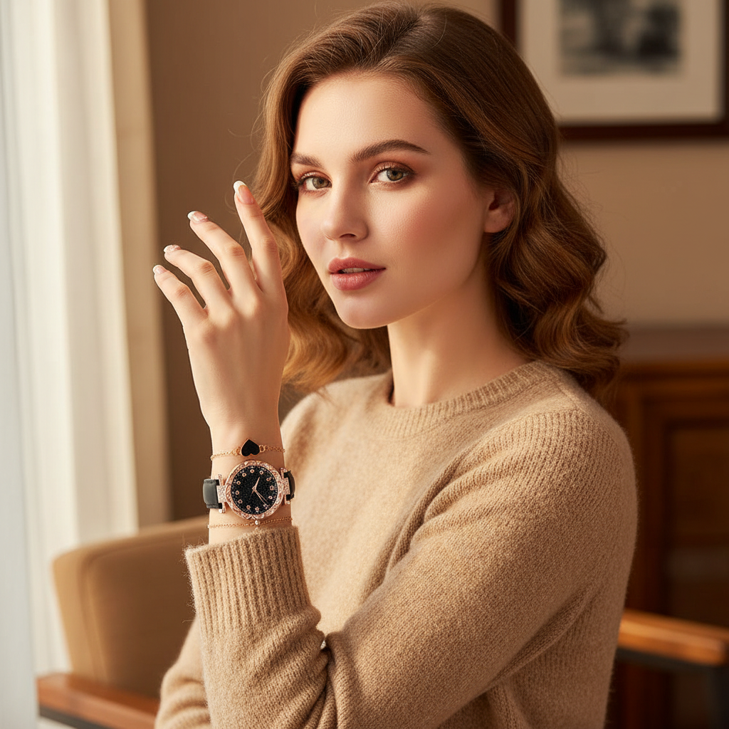 Model 4 - Beige Sweater Lifestyle