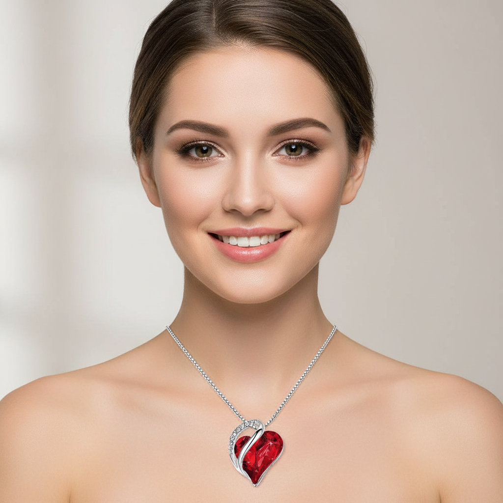 Modelo usando colar vermelho - 1080x1080